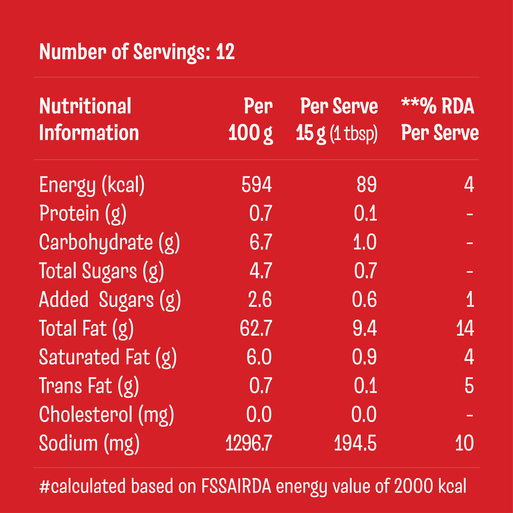 Chilli Garlic Crisp – nutrition information